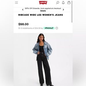 BRAND NEW WITH TAGS RIBCAGE WIDE LEG WOMEN'S JEANS